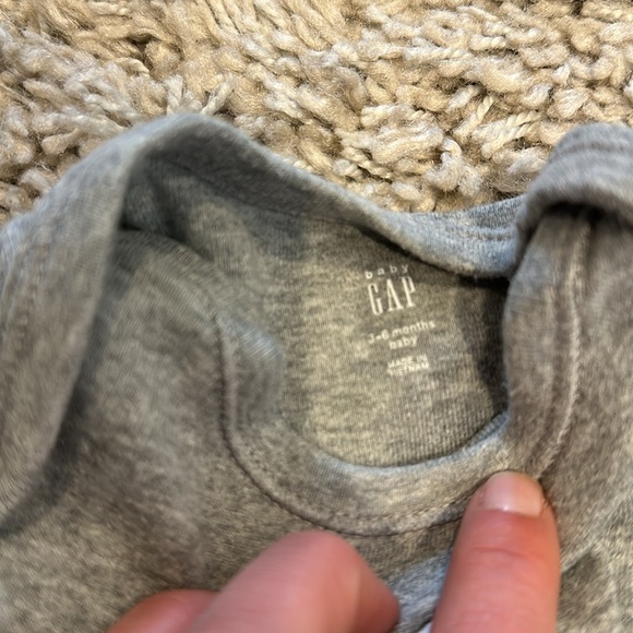 Baby Gap grey stripe and solid grey onesies 3-6mo - Picture 3 of 3